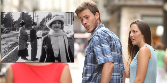 A scene from a movie from the 1920s is similar to the ‘Distracted Boyfriend’ meme — and people can’t handle it