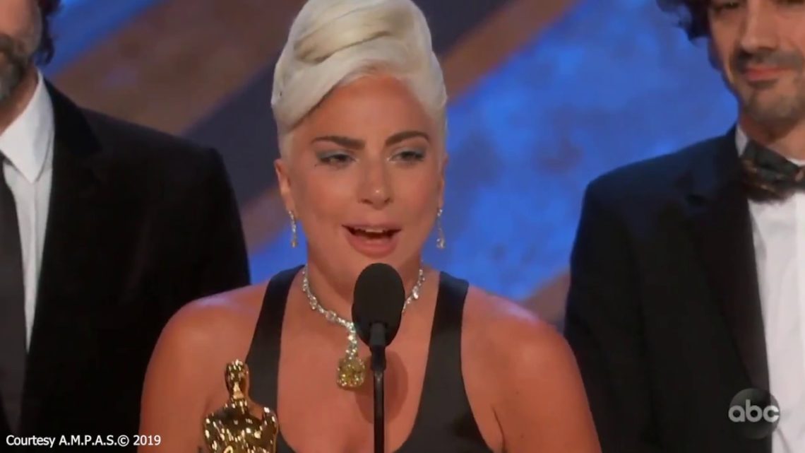 Lady Gaga Cries After Winning Oscar For Best Original Song Shallow In A Star Is Born