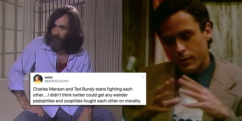 Ted Bundy and Charles Manson stans are in a bizarre Twitter feud