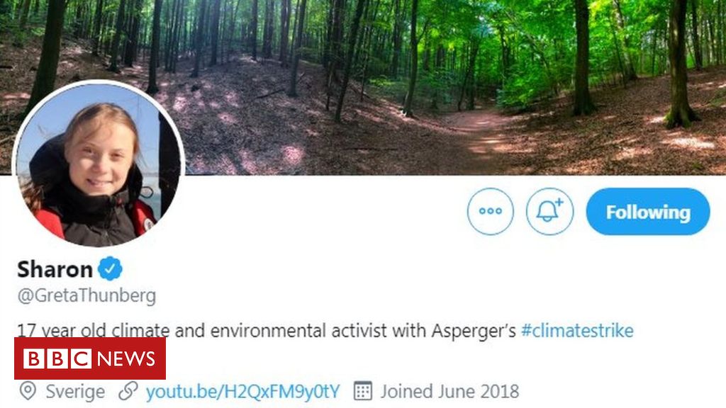 Greta Thunberg changes Twitter name to ‘Sharon’